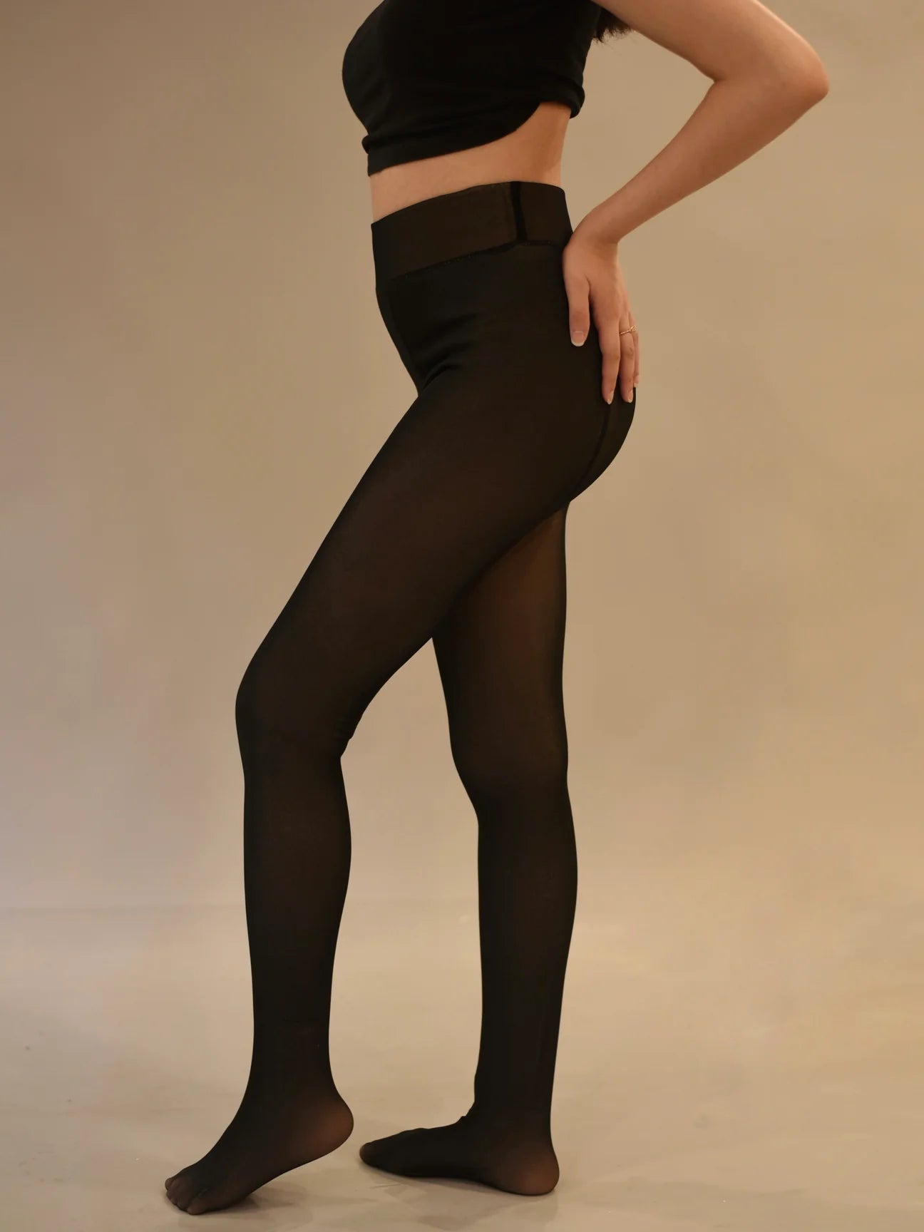 Premium Thermal Fleece Stockings - Sheer Look