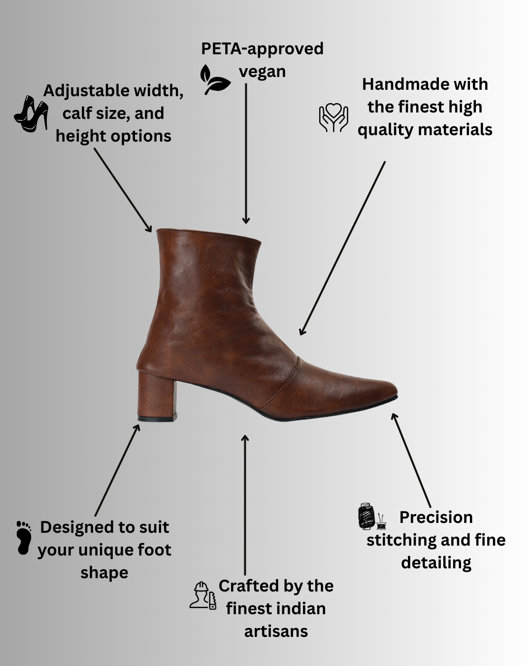 DEUX Changeable Boots Brown